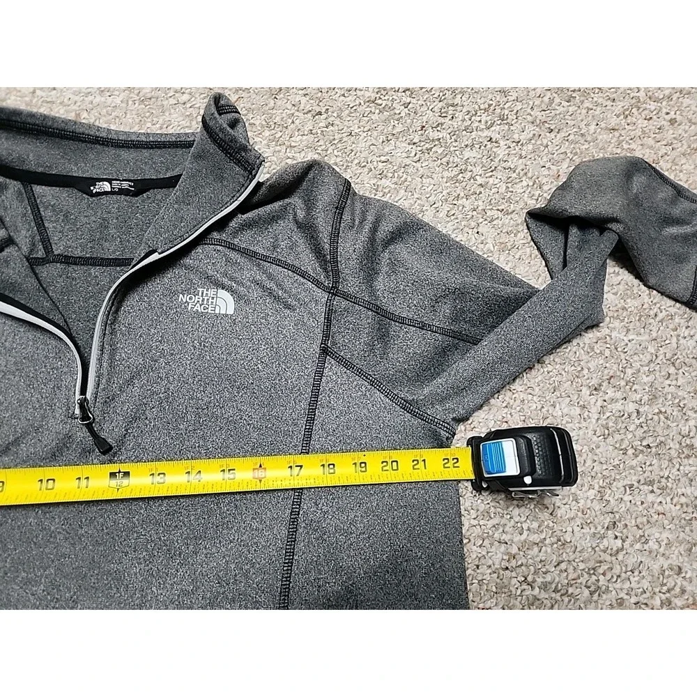 North Face Mens Tech 1/4 Zip Fleece Pullover Outdoors Gray‎ Size Large